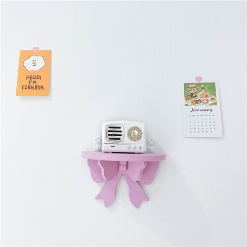 1pc træbuer hylder opbevaringsstativ til husholdning baby børn værelse dekoration arrangør holder væg sløjfer hylder 20*12*8.5cm: Lilla