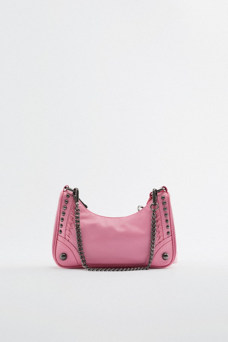 Mabula Mode Moto Biker Cool Hobo Crossbody Tassen Klinknagel Zwarte Vrouwen Schoudertas Met Ketting Vrouwelijke Retro Rock Stijl Portemonnees: C