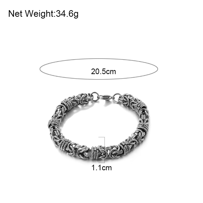 Amorcome Men's Bracelets Stainless Steel Link Chain Bracelet Women Armband Hand Jewelry for Boyfriend