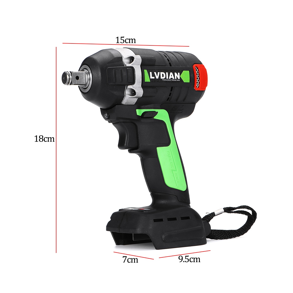LVDIAN-llave de impacto sin escobillas para Makita, 680NM inalámbrica de herramienta eléctrica, 1/2 pulgadas, adecuada para batería Makita