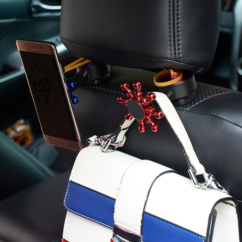 1 Pcs Cool Multifunctionele Auto Kleerhangers Kunnen Verbergen Achterbank Hoofdsteun Revolve Kleerhanger Rota Auto Doeken Haak duurzaam
