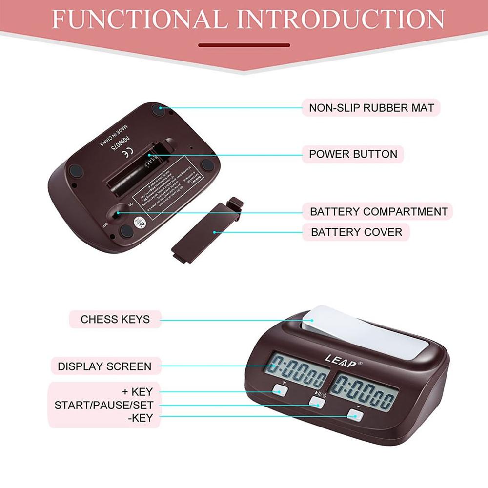 Digital Chess Clock Count Up Down Timer Sports Electronic Chess Clock I-GO Competition Board Game Chess Watch