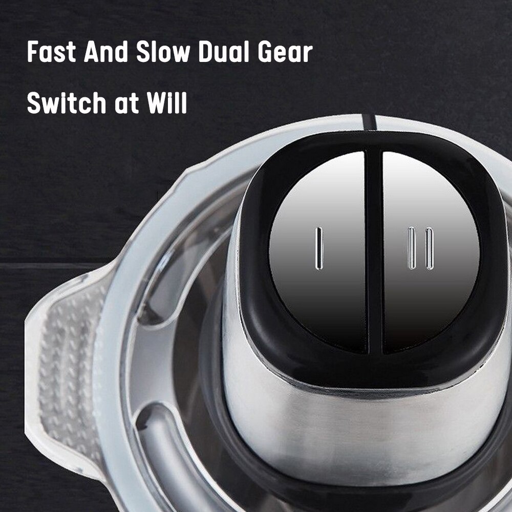 Electric Chopper Meat 2 Speeds 300W Stainless Steel 2L Capacity Food Chopper Food Processor for Meat Vegetables Fruits and Nuts