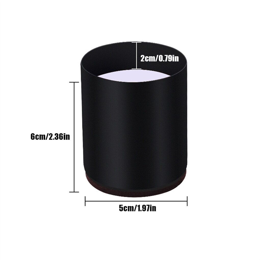 4 Pieces Round Desk Leg Risers Non-Slip Sofa Lifter Blocks Floor Protectors Living Room Furniture Improvement Black