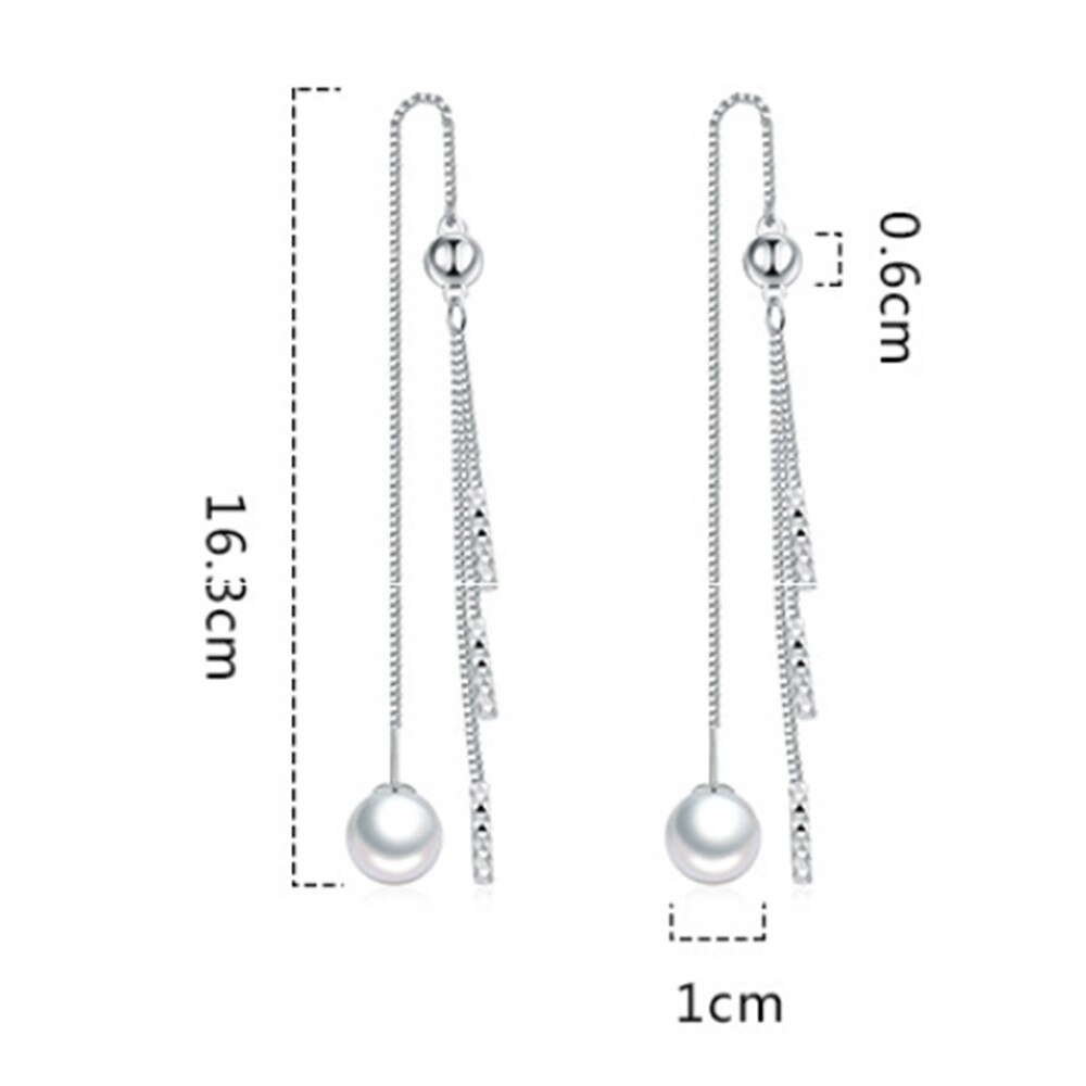 NEHZY S925 Stamp silver women jewelry pearl long tassel ear line retro simple earrings