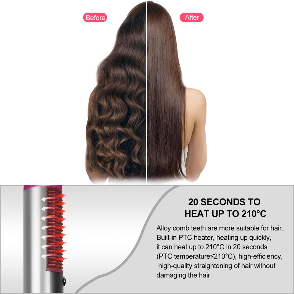 Air Hair Dryer Brush 3 in 1 Hair Blow Dryer Straightener Volumizer Negative Ion Styler Comb Kit for Wet Dry Hair