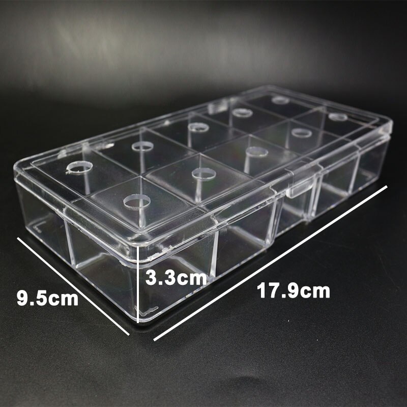 3boxes/pack empty acrylic dubbing storage boxes with 10 compartments&outlet holes luxury dubbing dispenser fly tying tackle box