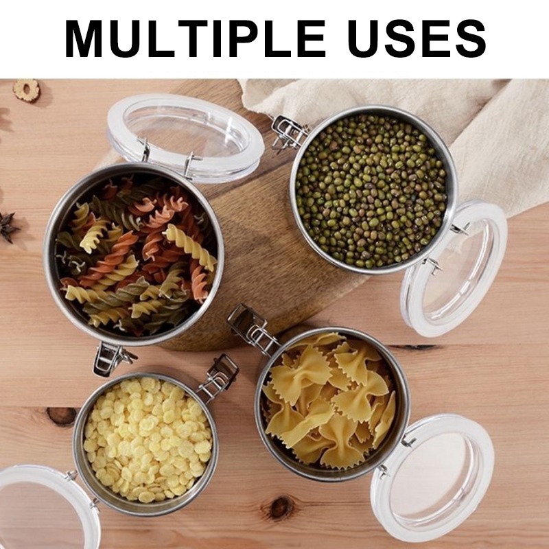 1.2/1.7L Coffee Canister With Scoop Airtight Coffee Container Stainless Steel Storage Canister Set For Coffee Beans Tea