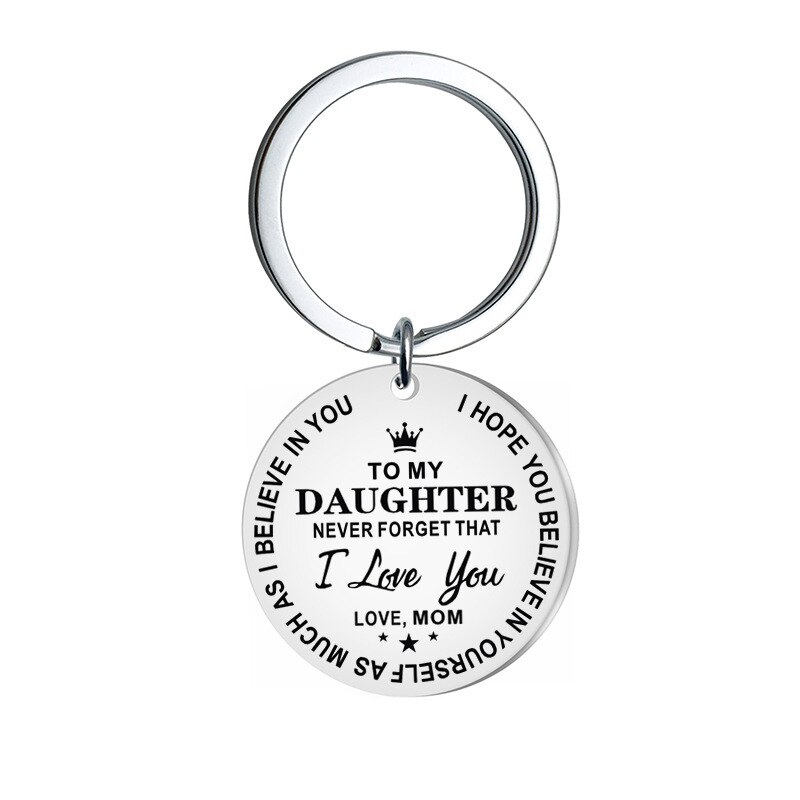 To My Son Daughter Keychain Man Key Chain Bags Women Key Ring Chain for Pants Kids Pendant Key Holder Alloy Brelok