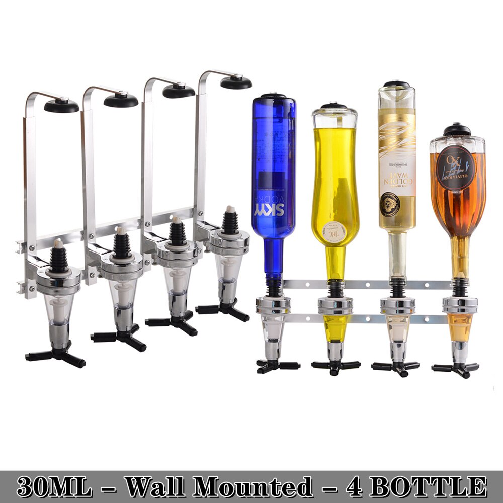 Distributeur de liqueur mural 1-6 bouteilles, support pour Cocktail, vin, bière, Bar, distributeur de boissons, séparateur d&#39;alcool: 4 Bottle