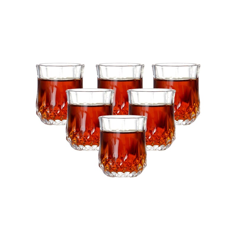 Set  of 6 tunga maskintillverkade snapsglas blyfria glas spritglas för vodka spritdrycker 50ml