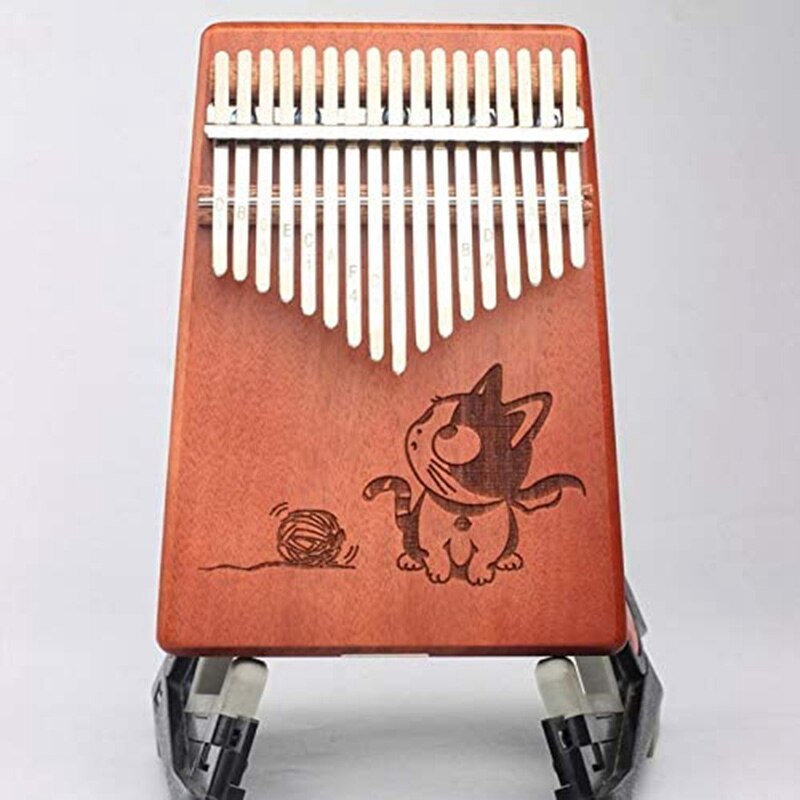 Kalimba 17-Key Mahogany Thumb Piano Animal Pattern Children's Musical Instrument Kalimba with Learning Books