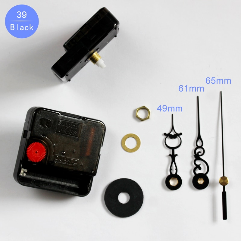 6168 S 6mm Schroef as lengte Quartz Met 39 # korte Zwarte Handen Plastic Sweep Beweging Klok Accessoire DIY Klok Kits
