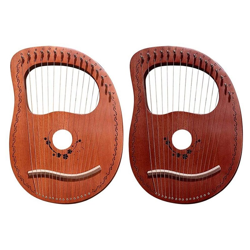 TOPLyre Harp 16 String Harp Portable Small Harp with Durable String Musical Instrument Stable Sound Harp, Wood Color