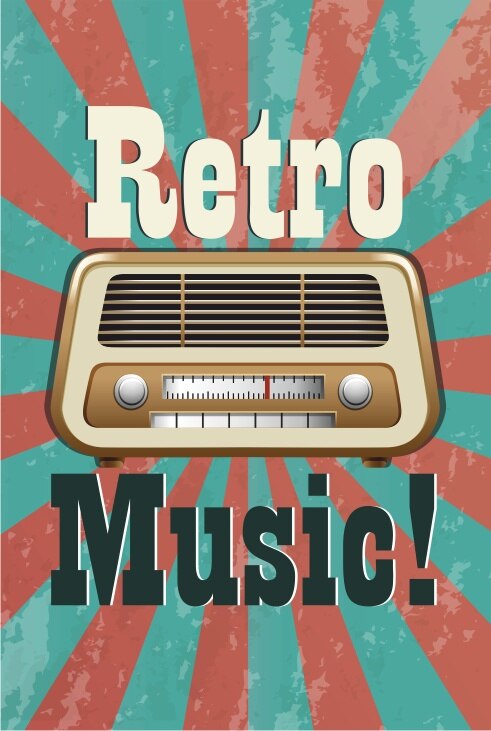 Retro Muziek Retro Vintage Houten Poster 397549332
