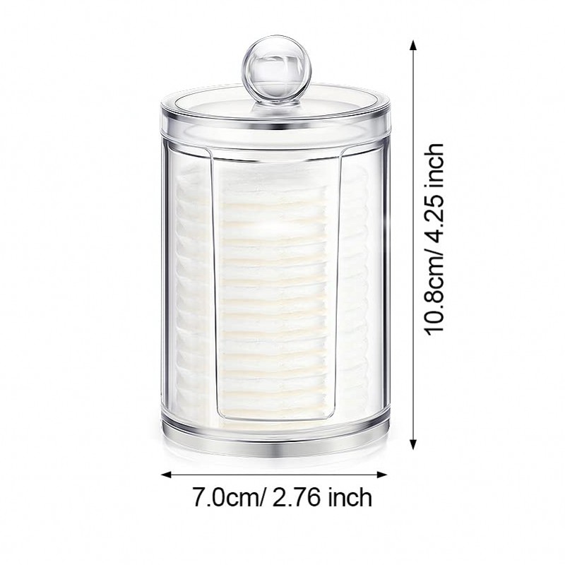 Qtip – distributeur de support transparent pour salle de bain, pot d'écouvillon/tampon/boule, conteneur, boîtes de rangement de cosmétiques pour vanité: kaki foncé