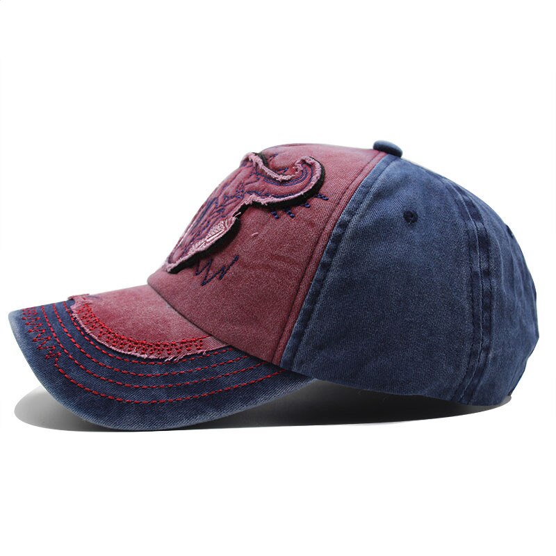 Baseball Cap Bull Head Embroidery Washed Casual Retro Outdoor Men's Sun Hat