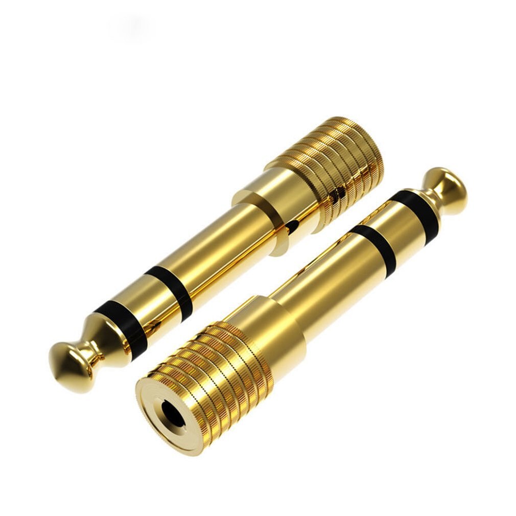 Conversor de áudio, 5 3/4 "macho para pçs/set mm fêmea 6.35 macho para 1/4 fêmea estéreo adaptador de tomada para fone de ouvido,