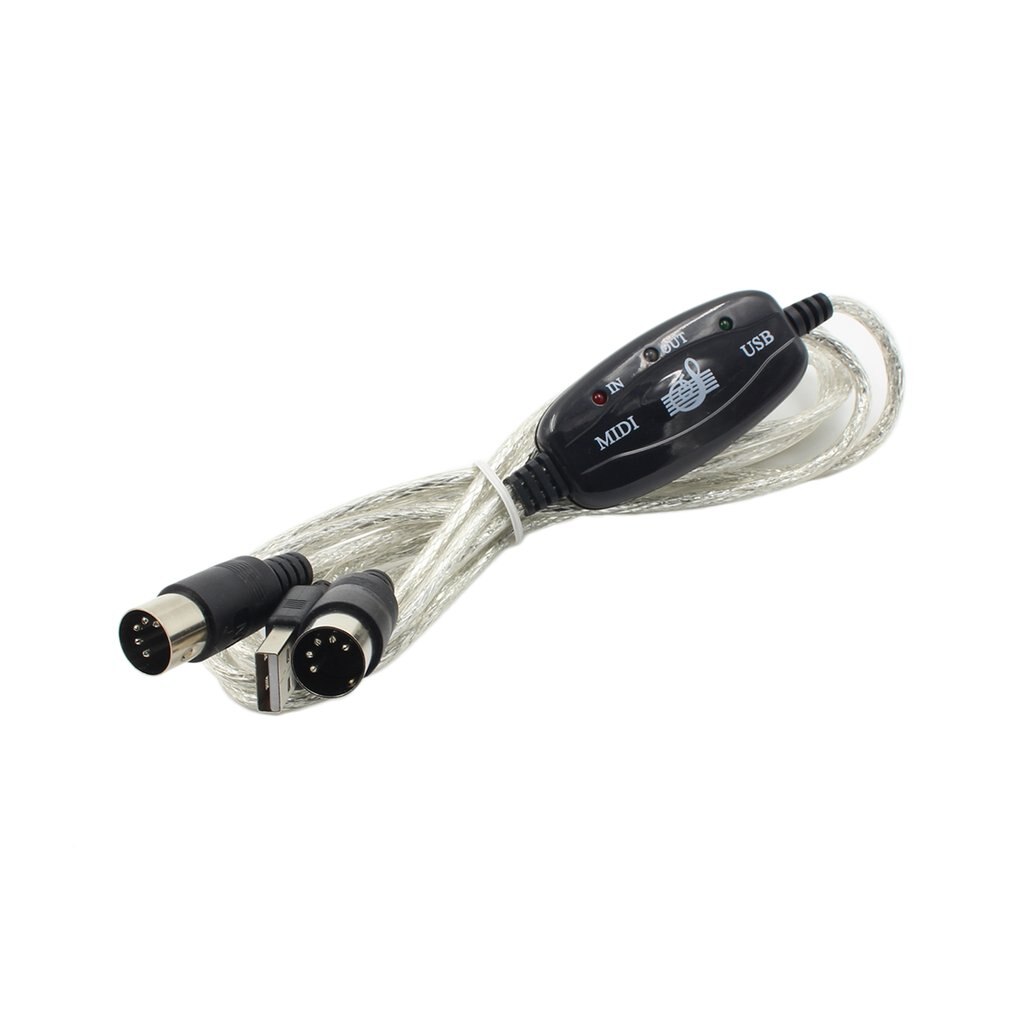 FORE Câble adaptateur MIDI vers interface USB avec entrée et sortie connexion avec clavier/synthétiseur pour montage et enregistrement de piste, fonctionne avec Windows/Mac OS pour Studio USB 2.0