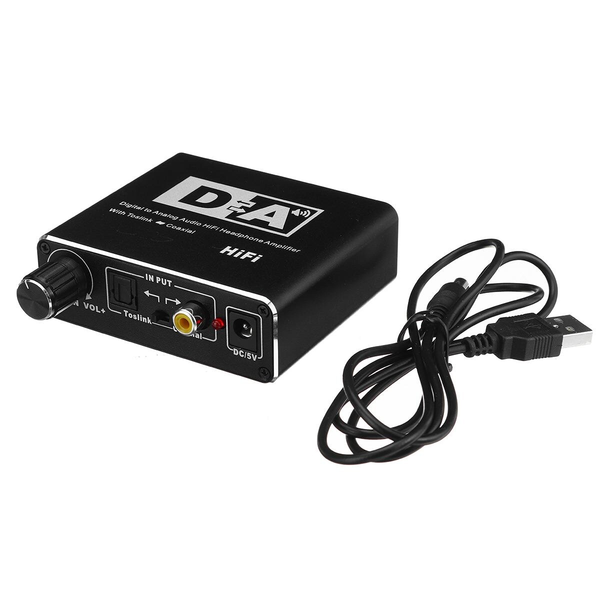 Digital to Analog Audio Converter Hifi DAC Amp 3.5mm Headphone Amplifier Coaxial Output Toslink to RCA Mini Decoder 24bit/192kHZ
