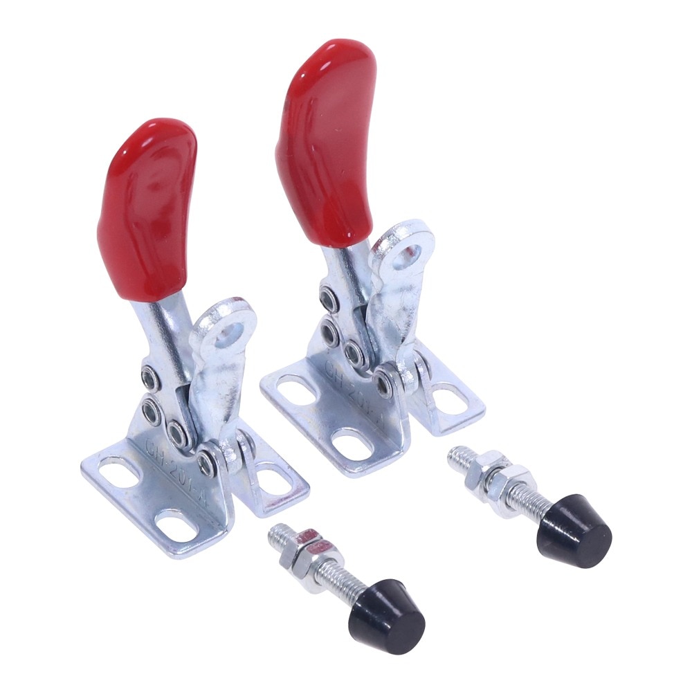 2/4pcs GH-201A Horizontal Toggle Clamp Quick-Release Toggle Clamps Set 27KG Vertical Toggle Clamp Hand Clip Tool