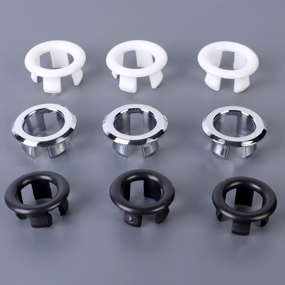 1/20pcs Plastic Bathroom Kitchen Basin Sink Overflow Cover Ring Insert Replacement Chrome Hole Round Drain Caps Basin Plug