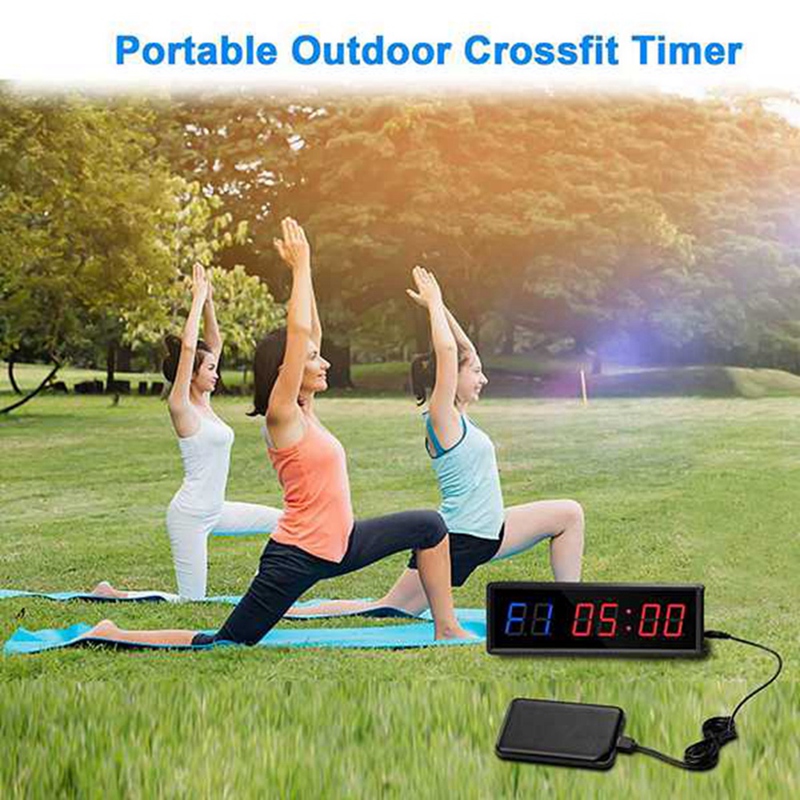 Gym Timer,LED Interval Timer Digital Countdown Wall Mounted Clock Fitness Timer,Digits Down/Up Clock Stopwatch for Home