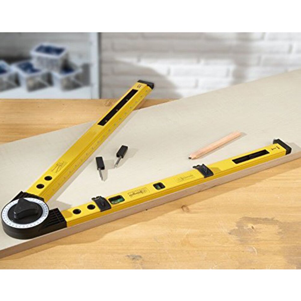 Multi-Function Measuring Scribing Gauge Woodworking Scribe ruler Compass Slope Instrument Horizontal Positioning Tool