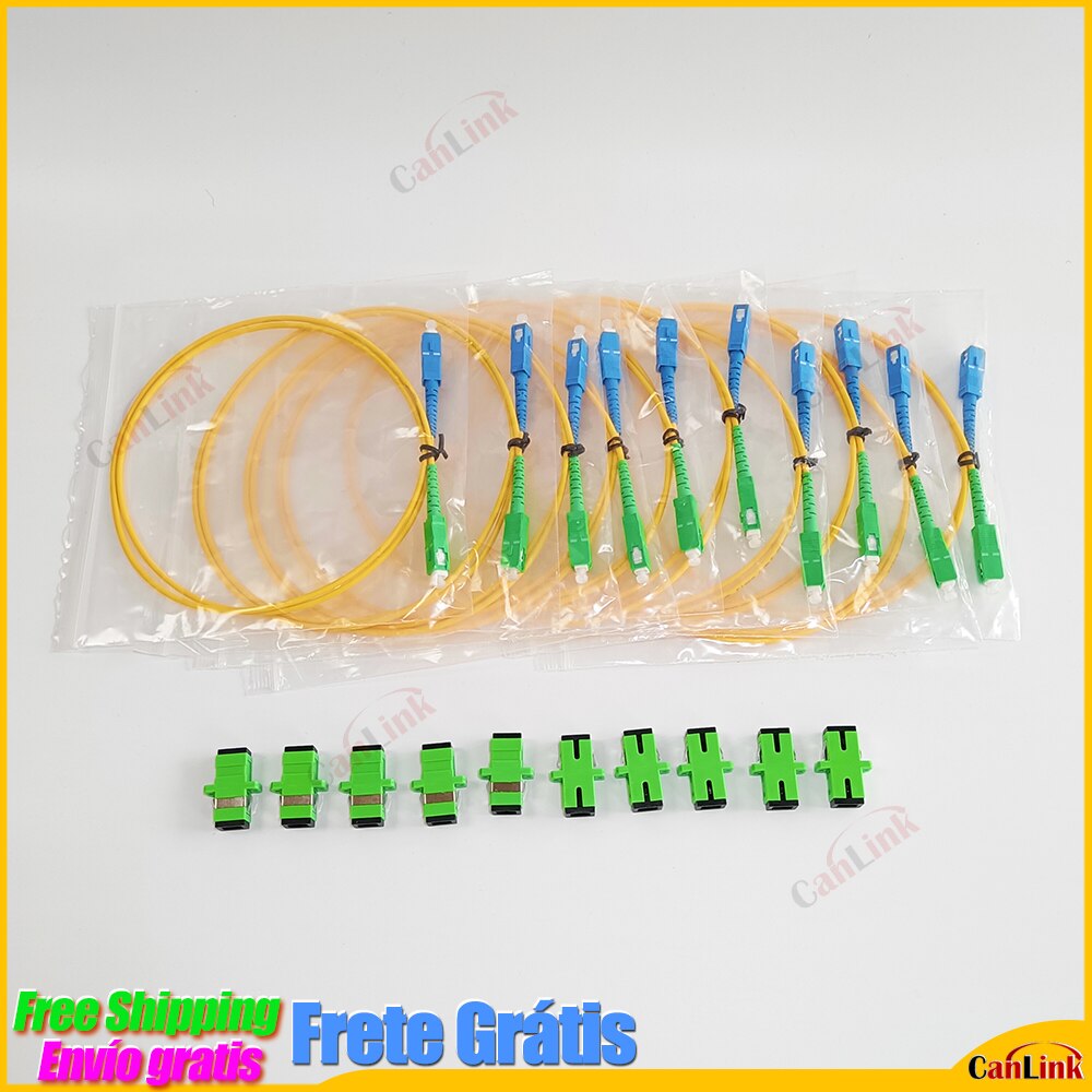 10Pcs Sc Upc Naar Apc Adapter Kabel Voor Onu Ont Nu Verbinding Universele Sc/UPC-SC/Apc 0.5M Jumper Met Apc Adapter Pak
