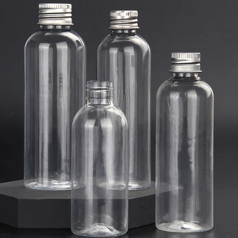 50/100 stuks plastic fles aluminium dop 5 ml 10 ml 15 ml 20 ml 30 ml 50 ml lege flacon monsterflessen transparante container voor reizen