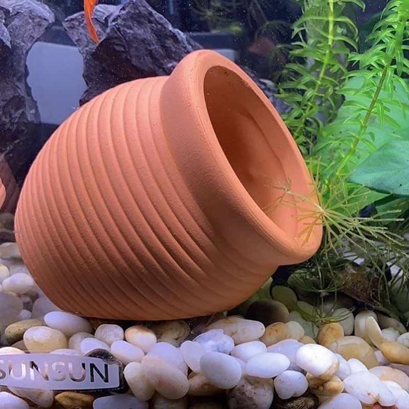 Bocal en Céramique pour Poissons, Décoration Précieuse d'Aquarium, Abri de Diversification pour Amano, ShriAJCichlid, Bonsaï, Élevage de Poissons, Aide à Cacher