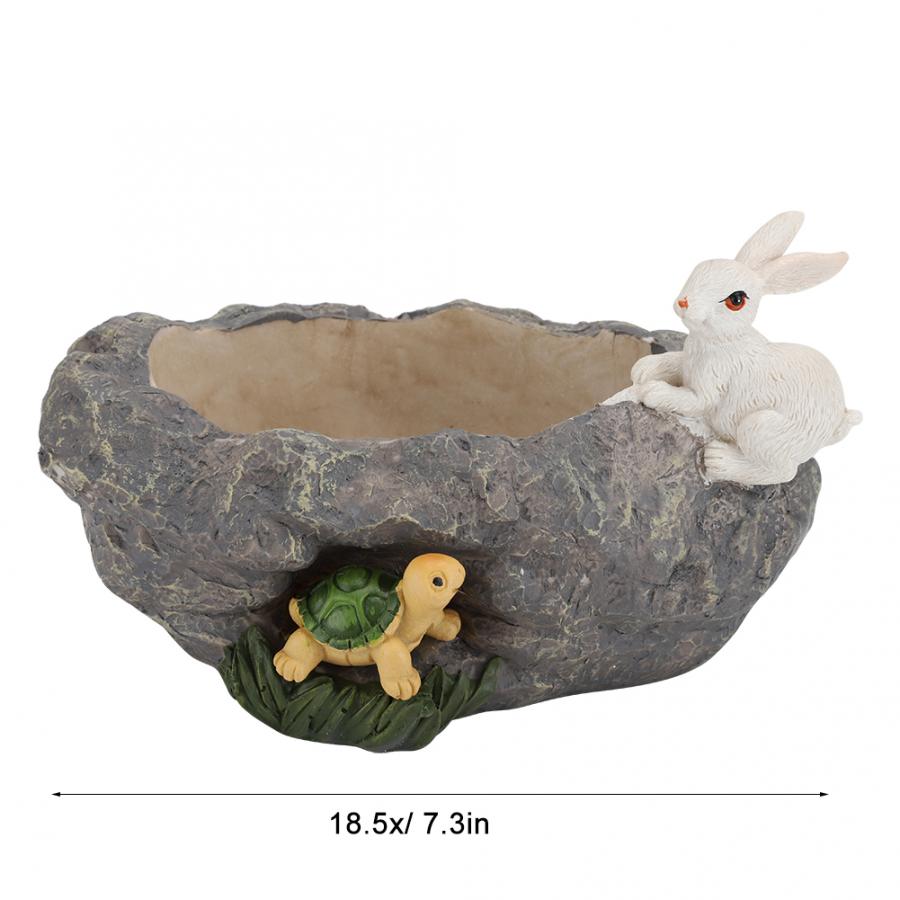 Cikonielf Resin Bloempot Bowls Cartoon Animal Bloempot Decoratie Desktop Vetplant Pot Ornament planter: D