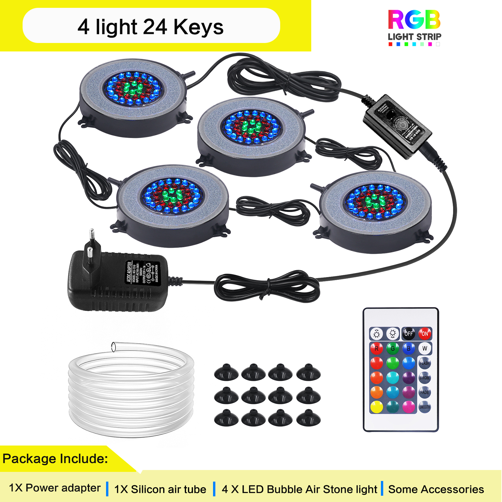 Onderwater Aquarium Licht Kleur Veranderend IP68 Waterdicht 36 LED Luchtlicht Aquarium Luchtbel Lamp Maken Zuurstof voor Aquarium