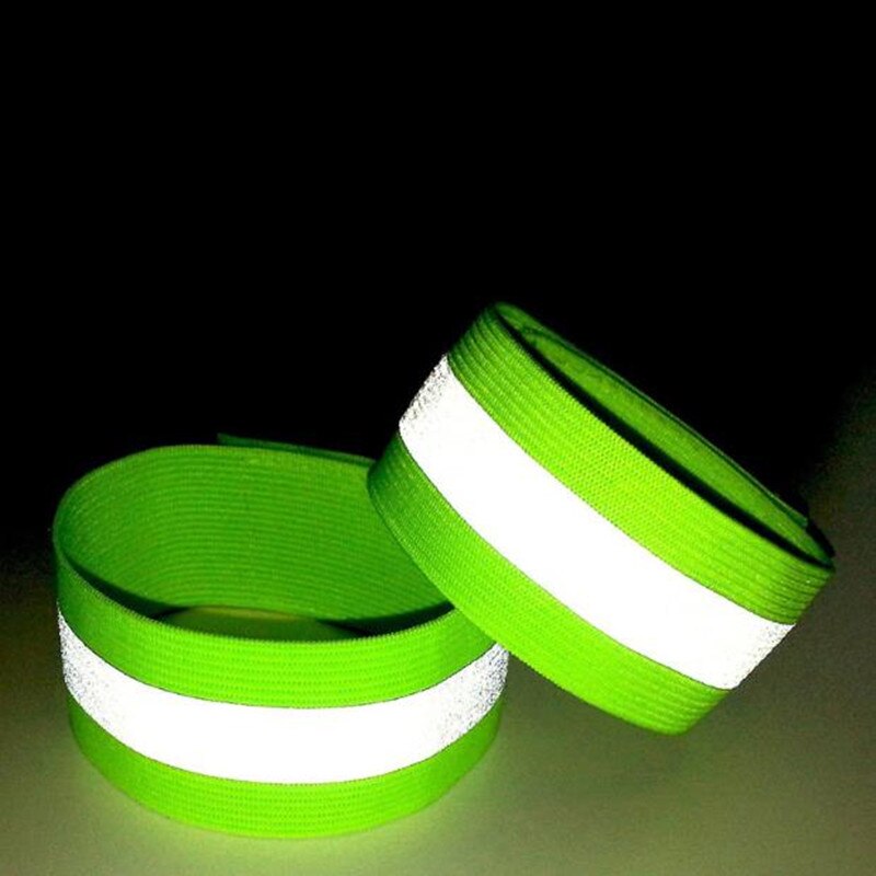 1 Pcs Reflecterende Hoge Zichtbaarheid Elastische Polsbandjes Enkel Pols Arm Running Waarschuwing Fietsen Nacht Waarschuwing Outdoor Sport