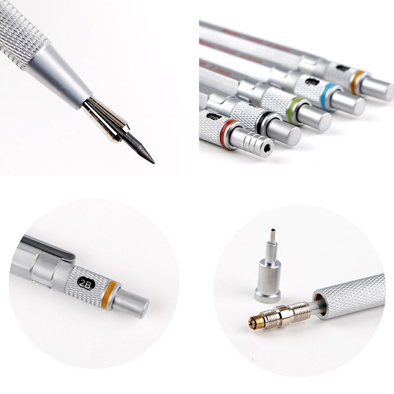 KUELOX Full Metal Mechanical Pencil 0.3/0.5/0.7/0.9/2.0mm Comics Drawing Automatic Pencil Class 1PCS