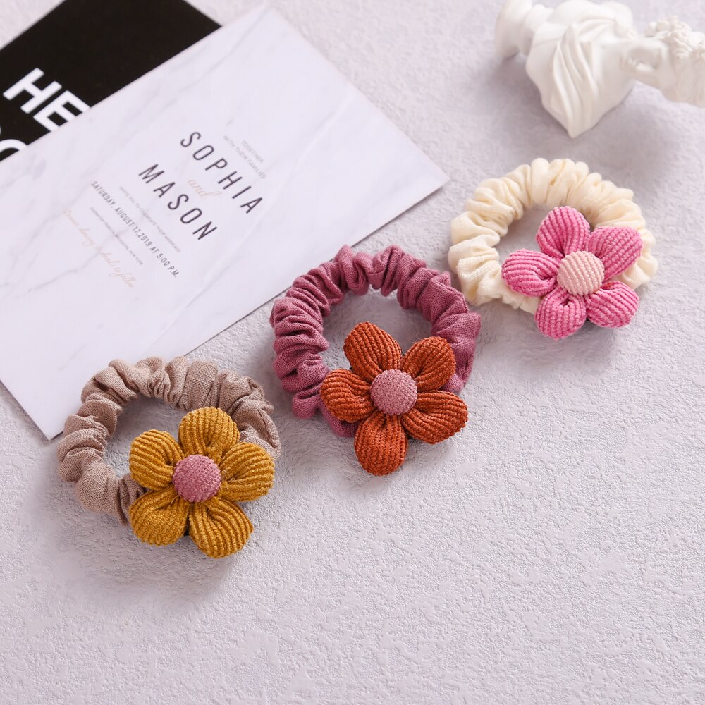Baby Hair Rubber Bands Flower Girls Ponytail Holder Elastic For Children Scrunchie Infant Hair Accessories Korean Style