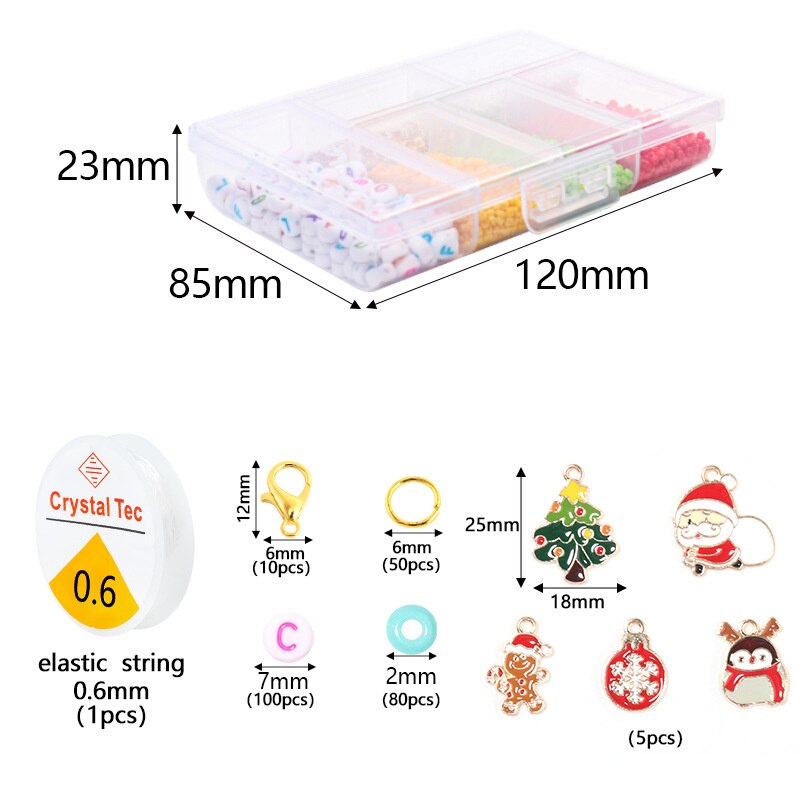 Handgemachte verpackt Weihnachten Anhänger Acryl knapp Perlen Reis Perlen verpackt Handgemachte Diy Zubehör einstellen: 1