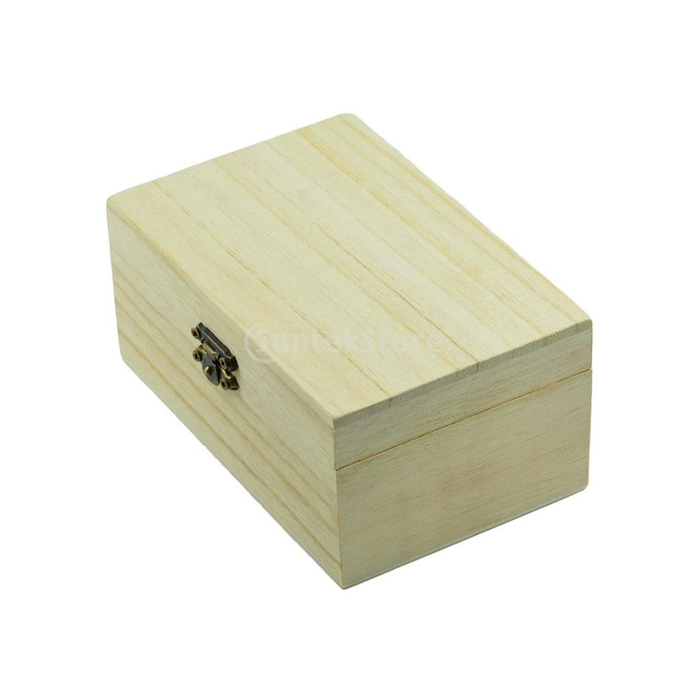 3pcs Wood Box Unfinished Wooden Jewelry Storage Case DIY Craft Gadgets Wooden Organizer Boxes