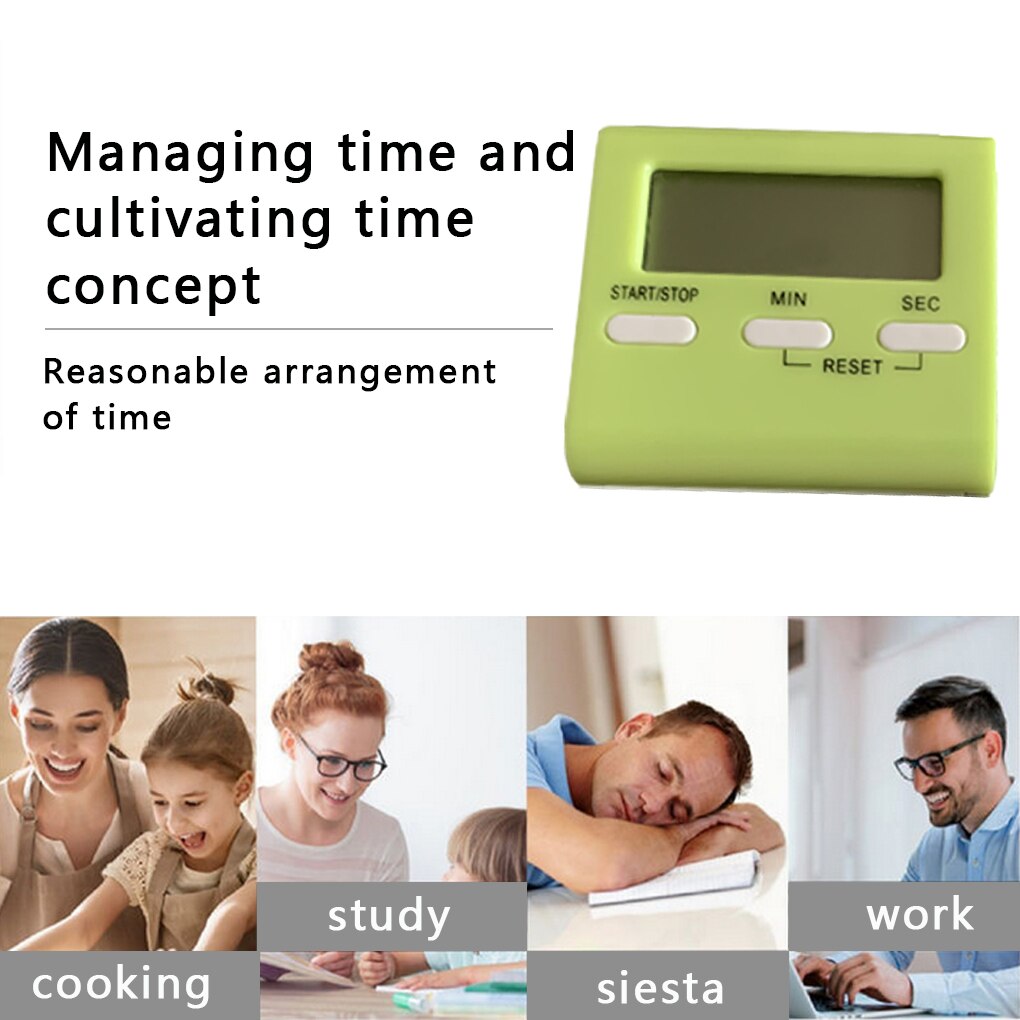 Kitchen Digital Timer Baking Cooking Countdown Timing Device LCD Display Loud Alarm Time