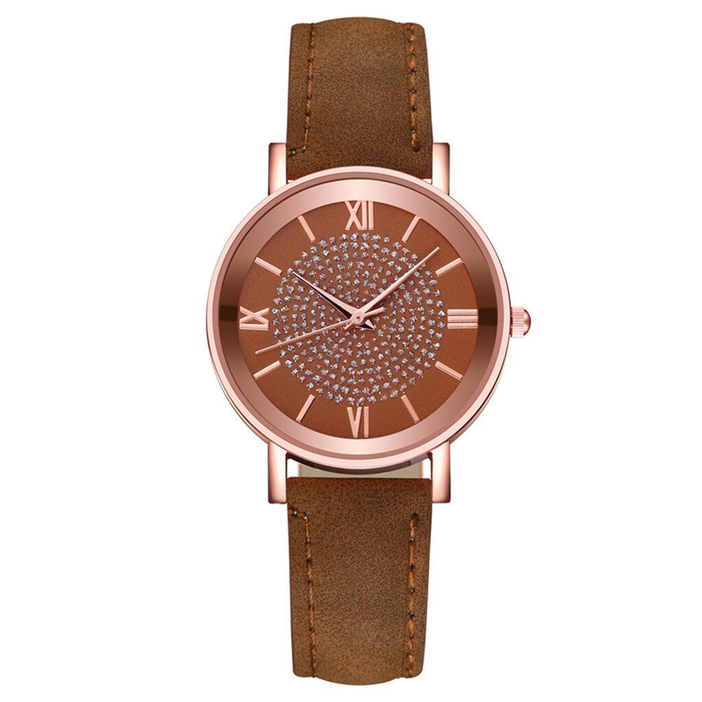 Luxe Horloges Quartz Horloge Roestvrij Staal Wijzerplaat Casual Bracele Horloge Rose Goud Waterdicht Dames Horloge Klok: Brown 