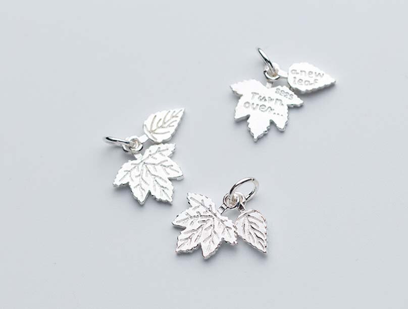 Bohemen Stijl Maple Leaf Bedels 925 Sterling Zilver Ambacht Gesneden Oorbel Ketting Hangers Diy Vrouwen Sieraden Voor