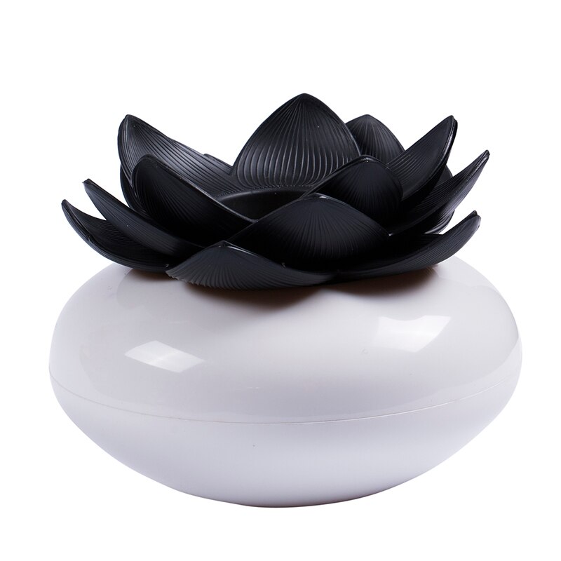Boîte de coton tiges Lotus | Boîte de coton-tige lotus, support de base pour décorer/Lotus porte-dents, étui cure-dents: Black