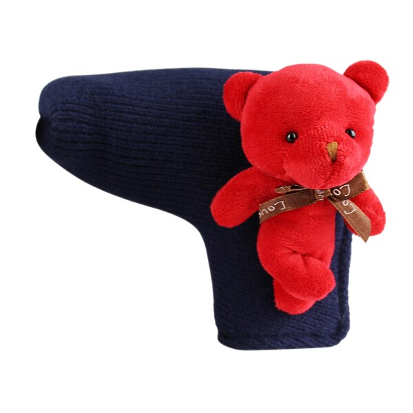Golf Head Cover for Blade Golf Putter Cute Bear Soft Knitted Fabric Protector Cover Men Women Child Putter: Blue