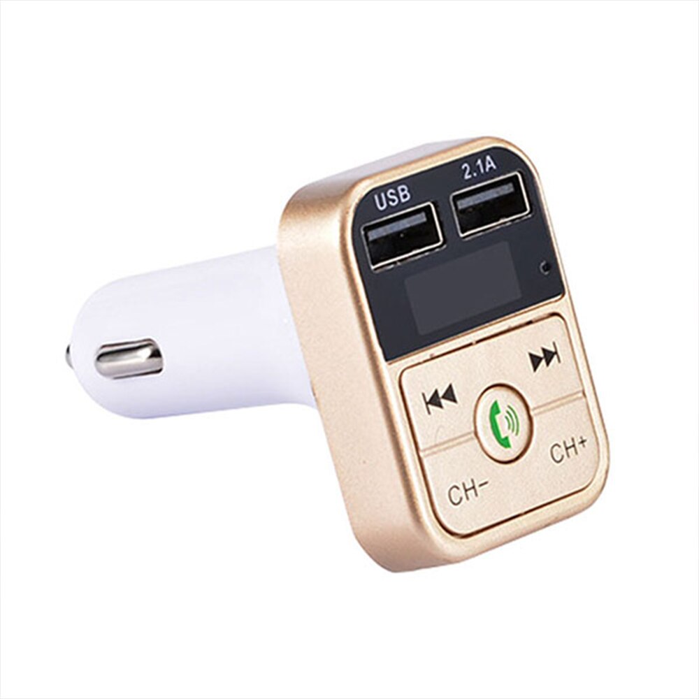 Ładowarka samochodowa usb i papierosy zapalniczka zestaw Bluetooth nadajnik FM LCD samochodowy odtwarzacz MP3 ładowarka modulator FM wnętrze samochodu: Złota