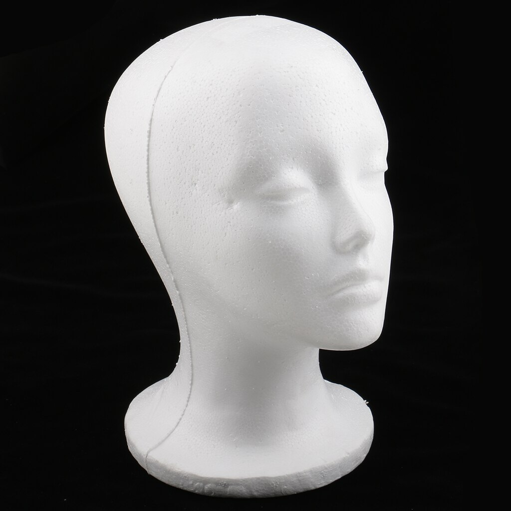 1 stuk vrouwelijke piepschuim mannequin mannequin hoofd model pruiken hoeden brillen displaystandaard wit voor huisdecoratie