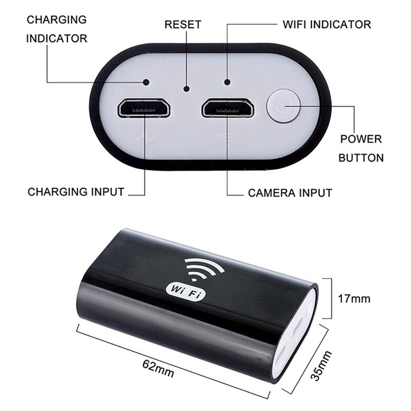 F99 wifi endoskop kamera 8mm linse  hd720p 1m hardtråd trådløst endoscopio vanntett inspeksjonsboreskop for telefoner