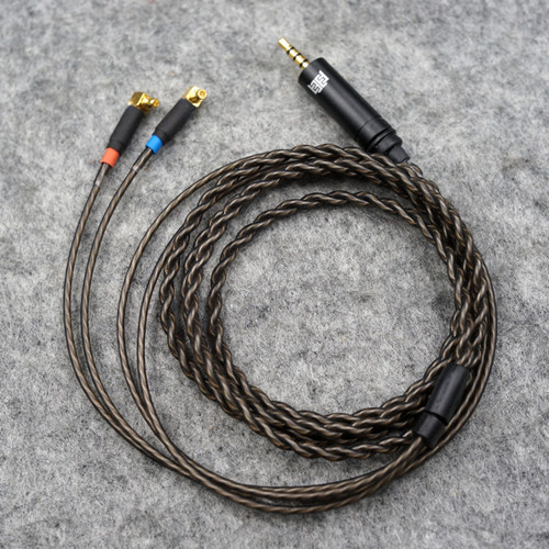 2.5mm/3.5mm stik 1.2m iltfri kobber forsølvede hovedtelefonkabler mmcx hifi balancekabel til  f7200 f4100 f3100 er4sr er4xr: Sort