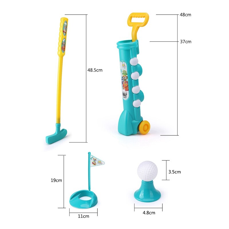 1 Set Mini Plastic Golf Speelgoed Kind Golf Sport Game Professionele Kids Kinderen Thuis Outdoor Indoor Kleine Golf Club Party training