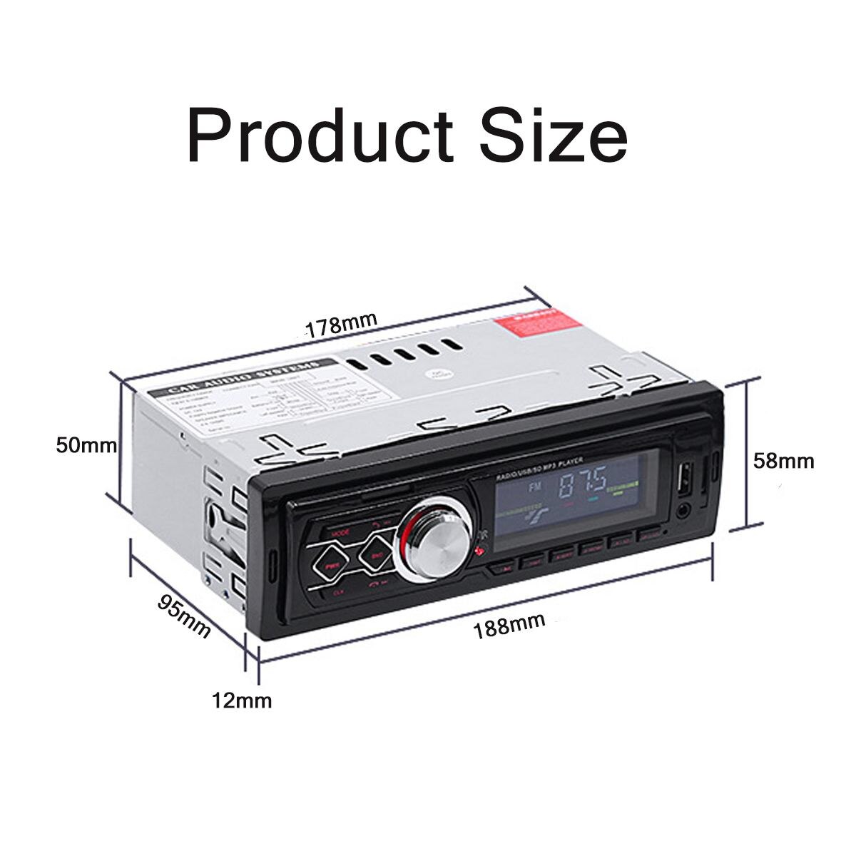 12V 1 Din Auto Radio Stereo Auto Autoradio MP3 Speler Afstandsbediening Bluetooth Fm Usb Sd Aux Handsfree Truck automobiel