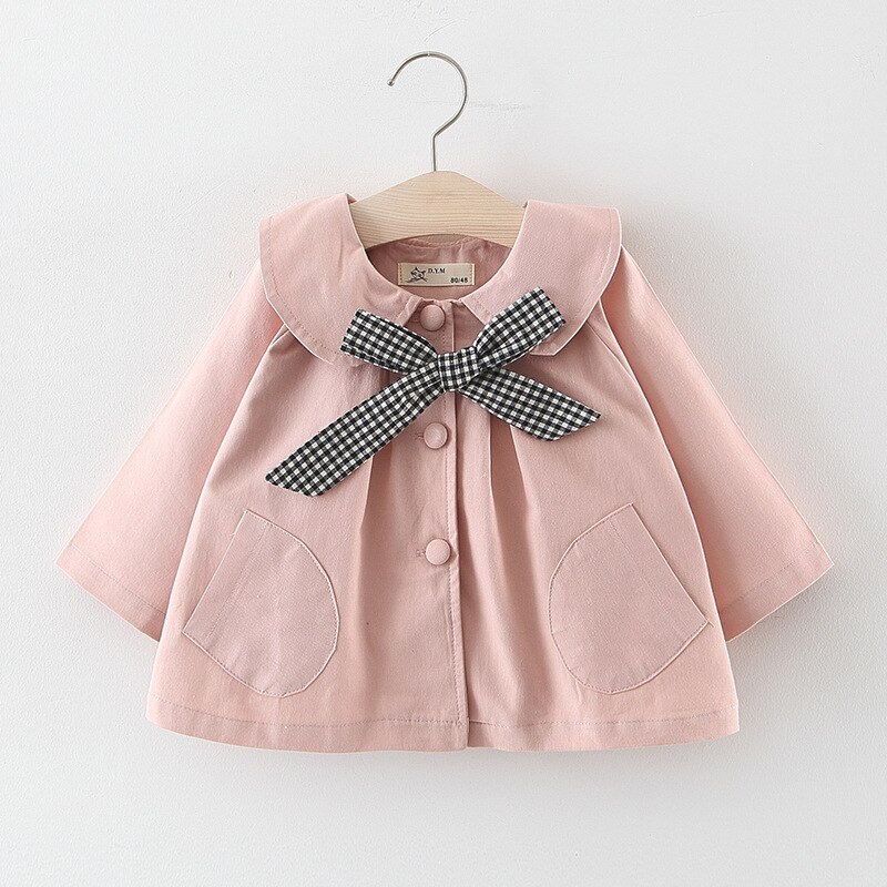 Vêtements d'automne pour bébés filles de 0 à 2 ans, manteau avec nœud, à la ,: pink / 100CM